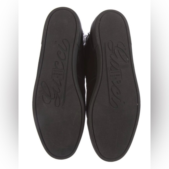 GUCCI Suede Fur Trim Sneakers - Picture 5 of 5